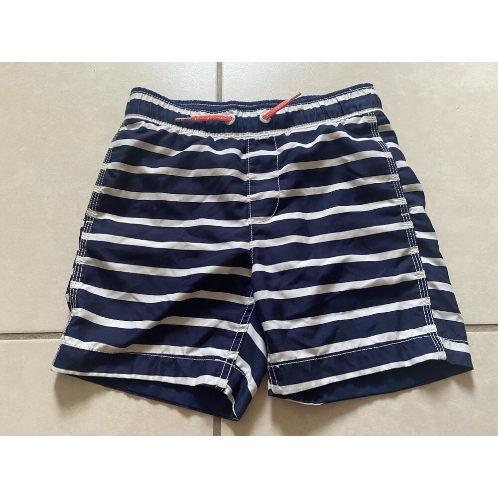 3/$15 SALE Gap Kids Swim Trunks Boys Sz S (6-7) Navy Nautical Striped Mesh Lined